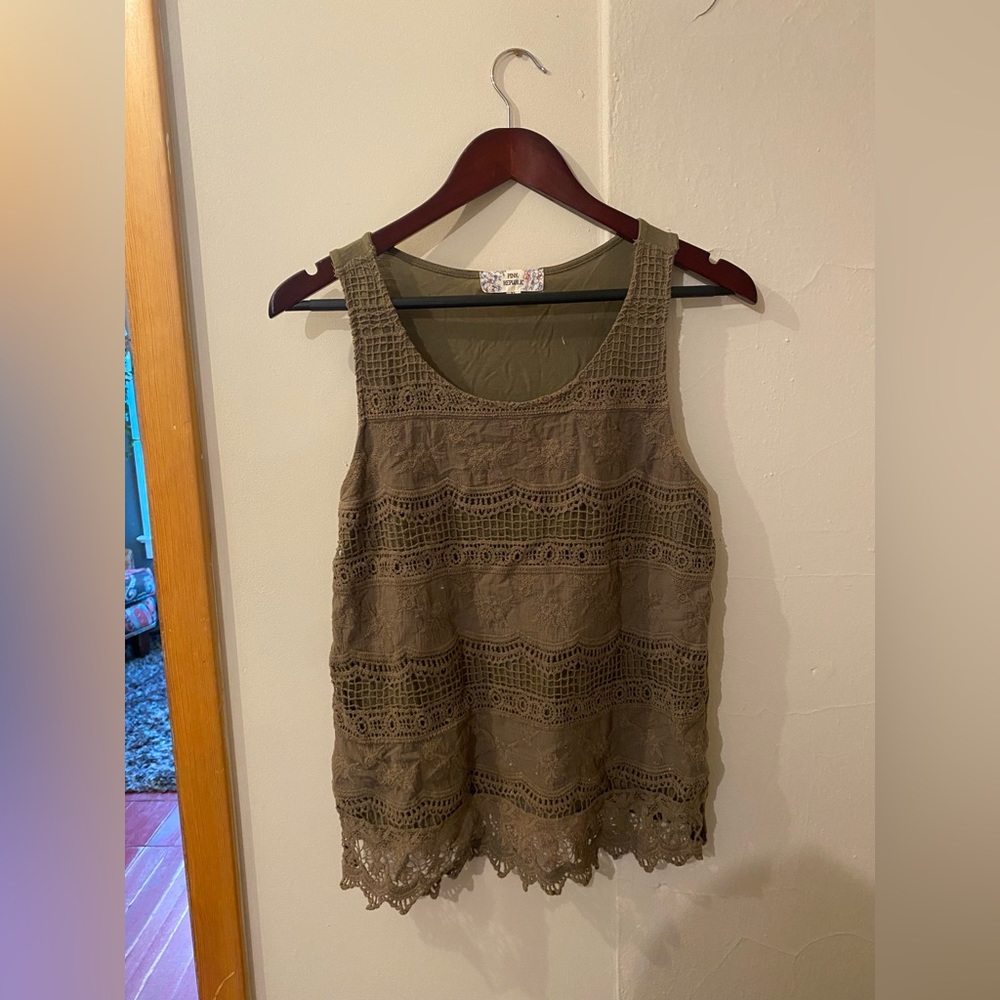 Green Lace Tank Top